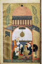 A Lecture on Astronomy, Four Scientists with Their Master